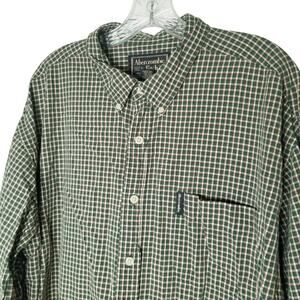 Vtg Abercrombie Fitch Shirt XL Green Blue Plaid Cotton Button 90s Grunge Y2K